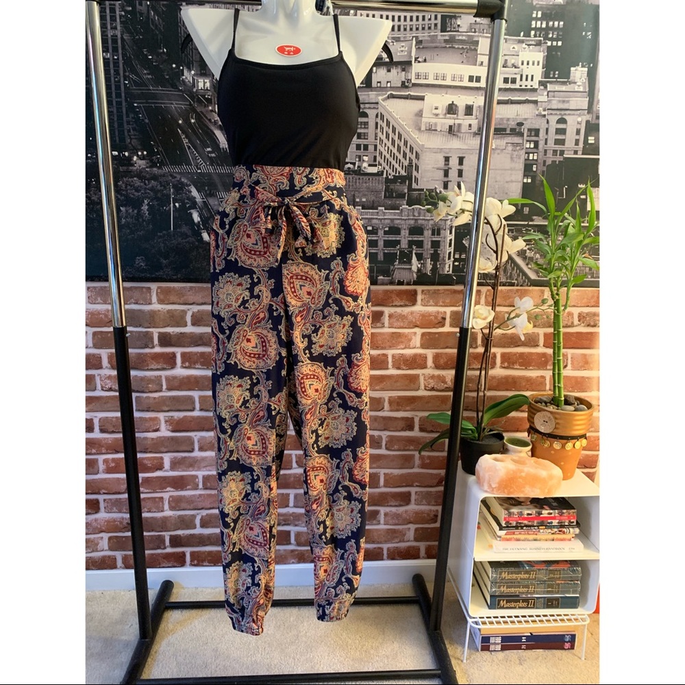 Polyester Paisley Print Pants